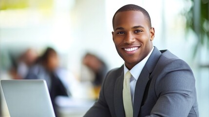 Fototapeta premium Confident Businessman Smiling at the Camera