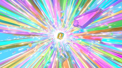 Eye-catching Buy 1 Get 1 Free typography with a high-speed burst of vivid colors in the background, creating a sense of urgency and celebration