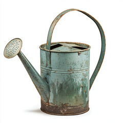 "Vintage Galvanized Metal Watering Can – Rustic Farmhouse Garden Decor with Weathered Patina for Outdoor and Indoor Plant Watering"

