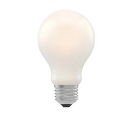 Bright light bulb with a soft glow shining, cut out