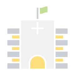 Obraz premium Hospital icon in flat color style