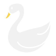 Swan icon in flat color style