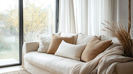 Beautiful Modern Living room Interior with furniture's ,mockup frame , posters, wall -3d Rendering