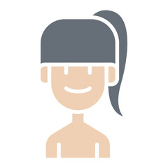 Girl icon in flat color style