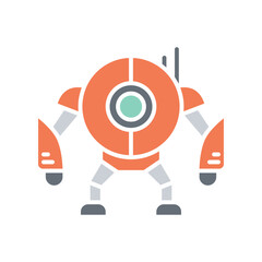 robot icon in flat color style