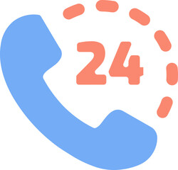 24 hourse phone icon with colors