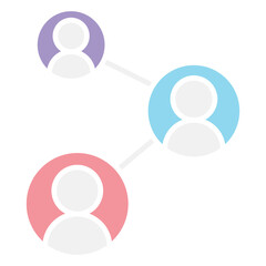 Social network icon in flat color style