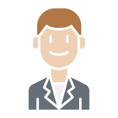 Man icon in flat color style