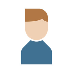 Man icon in flat color style