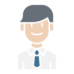 Man icon in flat color style