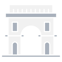 Fototapeta premium The triumphal arch icon in flat color style