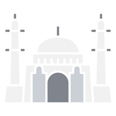 Taj mahal icon in flat color style