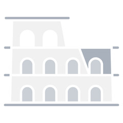 Coliseum icon in flat color style