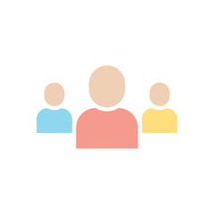 People icon in flat color style