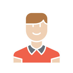 Man icon in flat color style