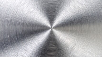 Circular Brushed Silver Metal Texture for Backgrounds, Designs, & Product Visualization