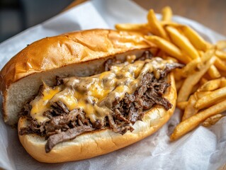 hot dog with french fries