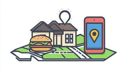 Ordering food online from home using location-based service