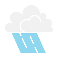 Rain icon in flat color style