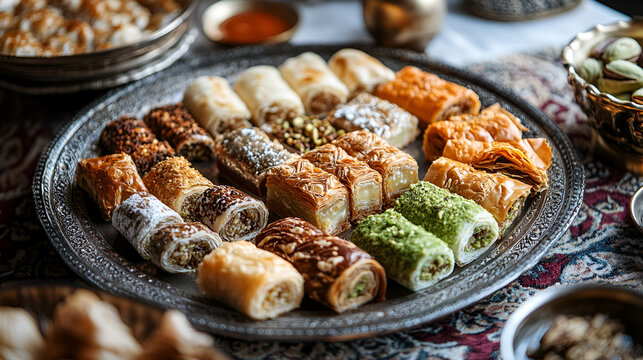 A plate of Turkish sweets