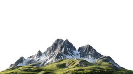 mountain landscape with snow and grass