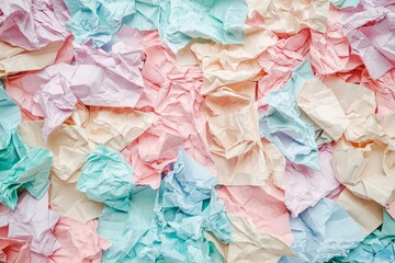 Fototapeta premium Crumpled paper with stress notes, free area.