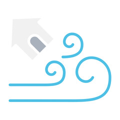 Storm icon in flat color style