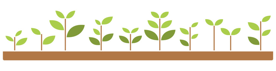 Sprout graphic background in flat color style