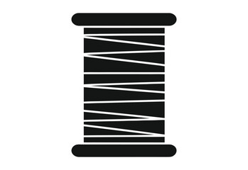 Spool Thread Black and white vector illustration on White Background