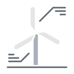 Wind energy icon in flat color style