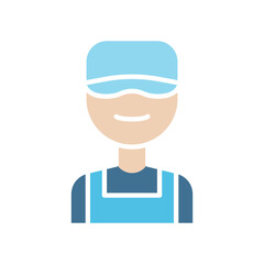 Mechanic icon in flat color style