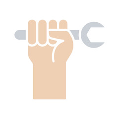 Obraz premium Wrench icon in flat color style