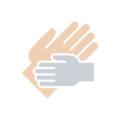 Support icon in flat color style