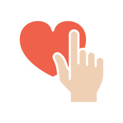 Love icon in flat color style