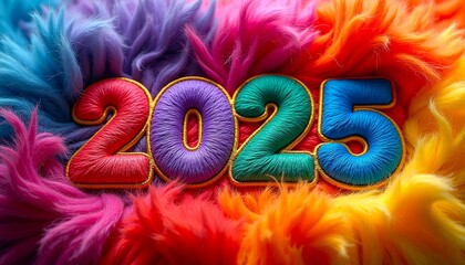 Numbers 2025 with bright colors