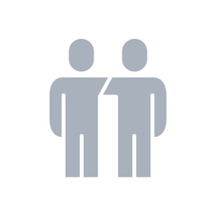 Friendship icon in flat color style