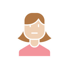 Worry icon in flat color style