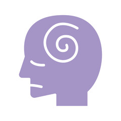 Headache icon in flat color style