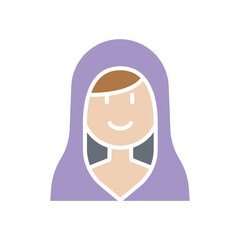 Necromancer icon in flat color style