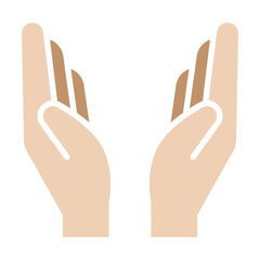 Pray icon in flat color style