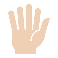 Hand up icon in flat color style