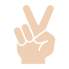 Victory icon in flat color style