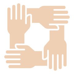 Teamwork icon in flat color style