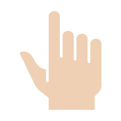 Pointing icon in flat color style