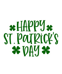 Happy St Patricks Day typography design on plain white transparent isolated background for card, shirt, hoodie, sweatshirt, apparel, tag, mug, icon, poster or badge