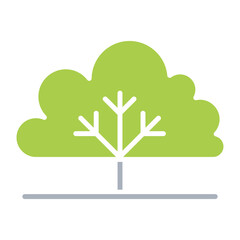 Tree icon in flat color style
