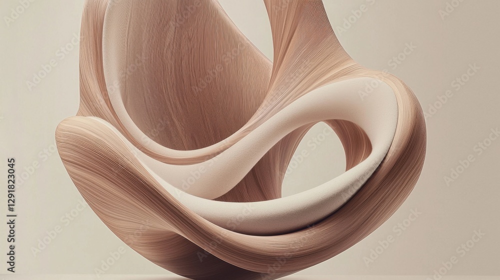 Poster dynamic abstract sculpture design modern art gallery artwork display minimalist environment artistic