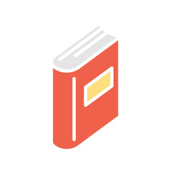 Book icon in flat color style