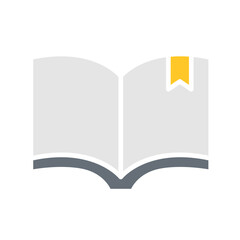 Book icon in flat color style