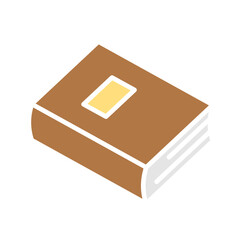 Book icon in flat color style